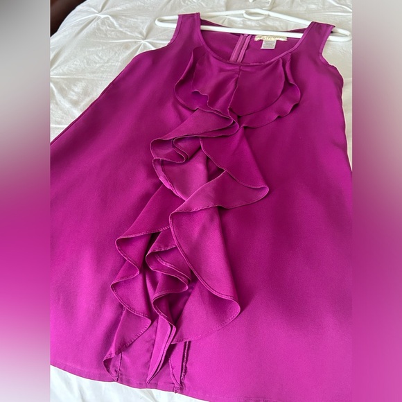 Francesca’s satin ruffle dress. Size small. - Picture 3 of 4